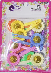 Tara Hair Barrettes - Assorted Sunflowers w/Gold #ZQ72854