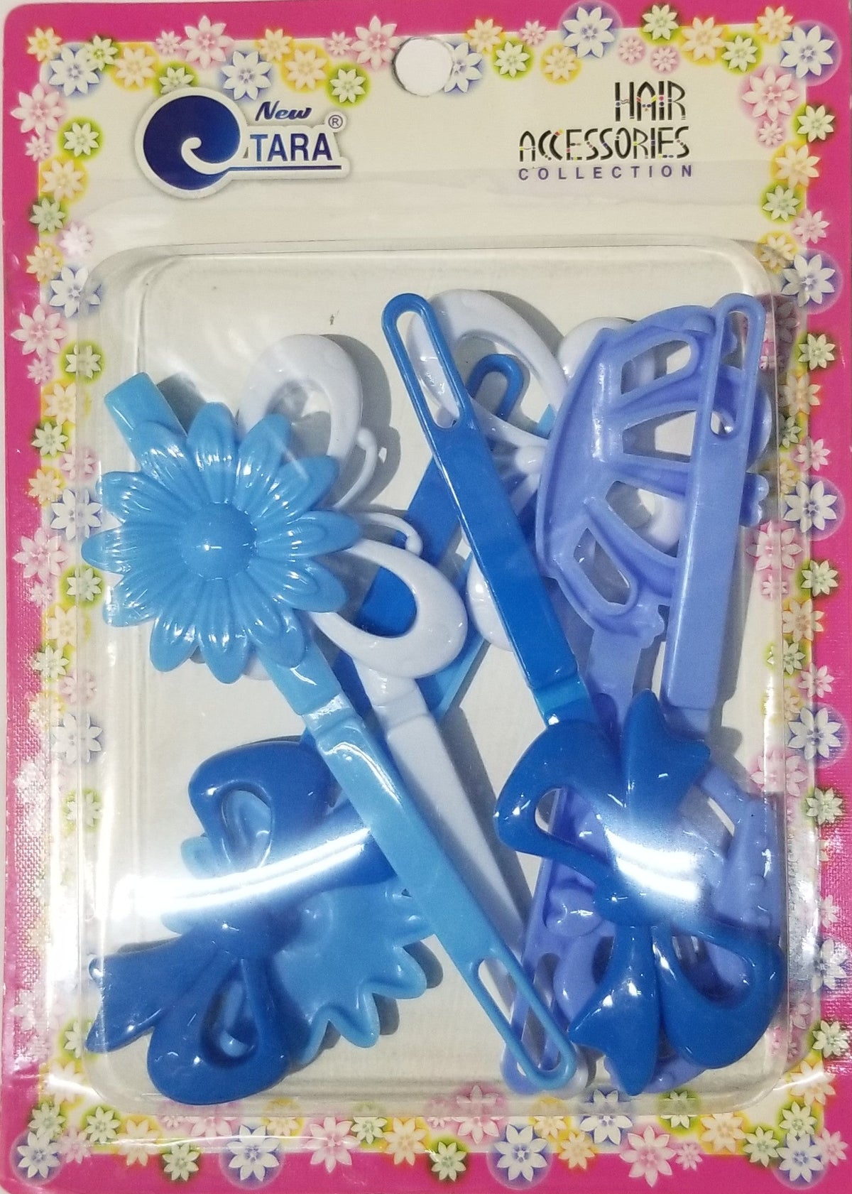 Tara Barrettes - Assorted Shapes Blue Tone Mix #ZQ08994