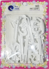 Tara Barrettes - Assorted Shapes White #ZQ0897