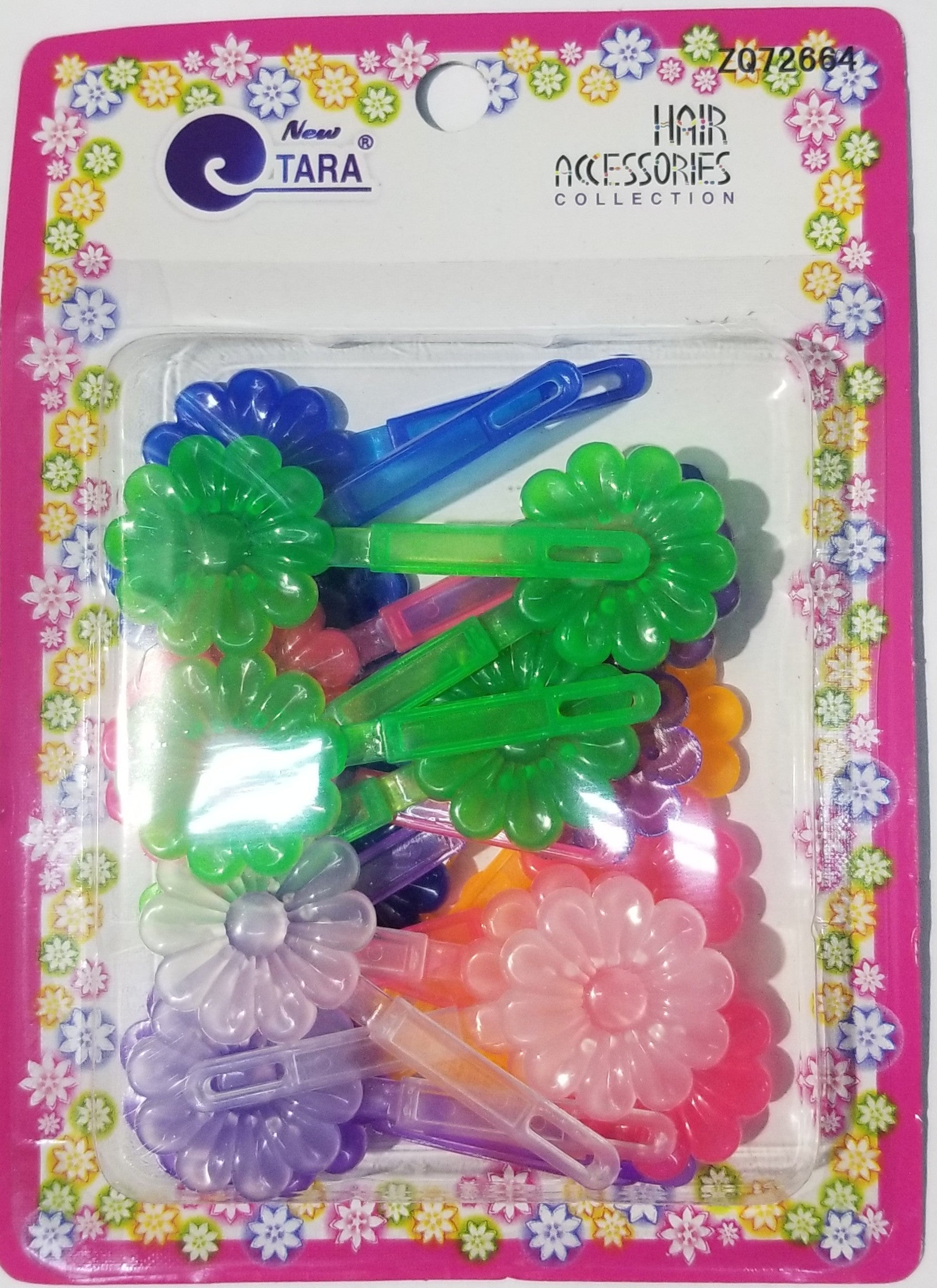 Tara Hair Barrettes - Flowers Transparent Assorted #ZQ72664