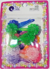 Tara Hair Barrettes - Flowers Transparent Assorted #ZQ72664