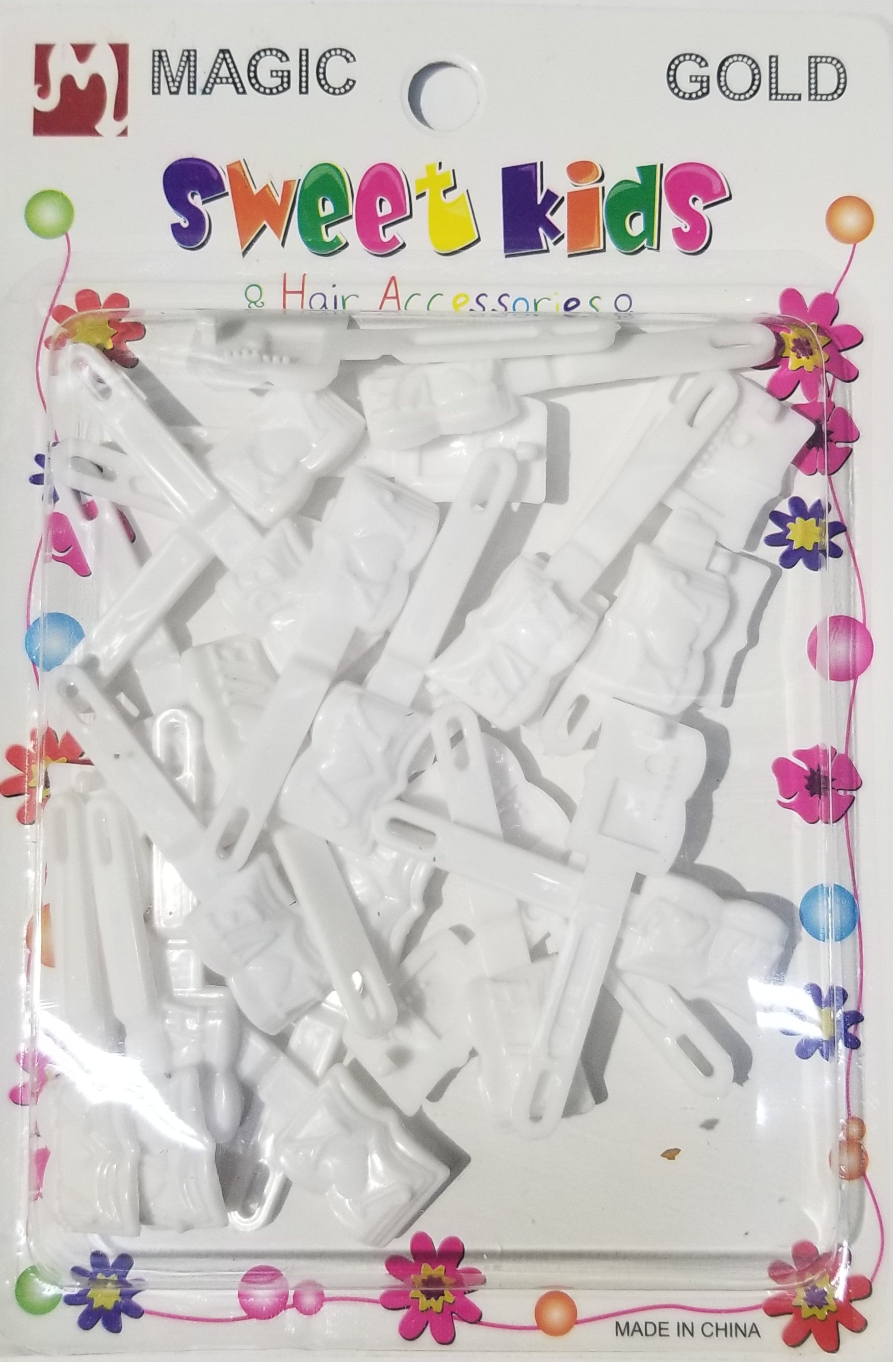 Sweet Kids Hair Barrettes - English Book White #5101W