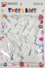 Sweet Kids Hair Barrettes - English Book White #5101W