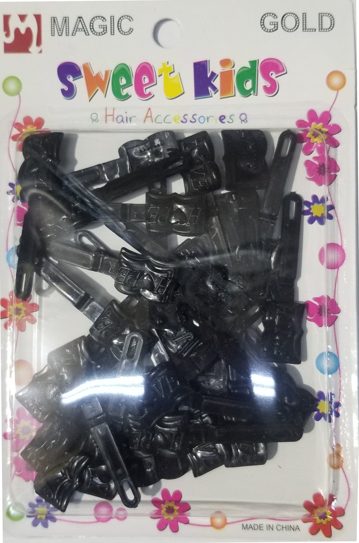 Sweet Kids Hair Barrettes - English Book Black #5100BK