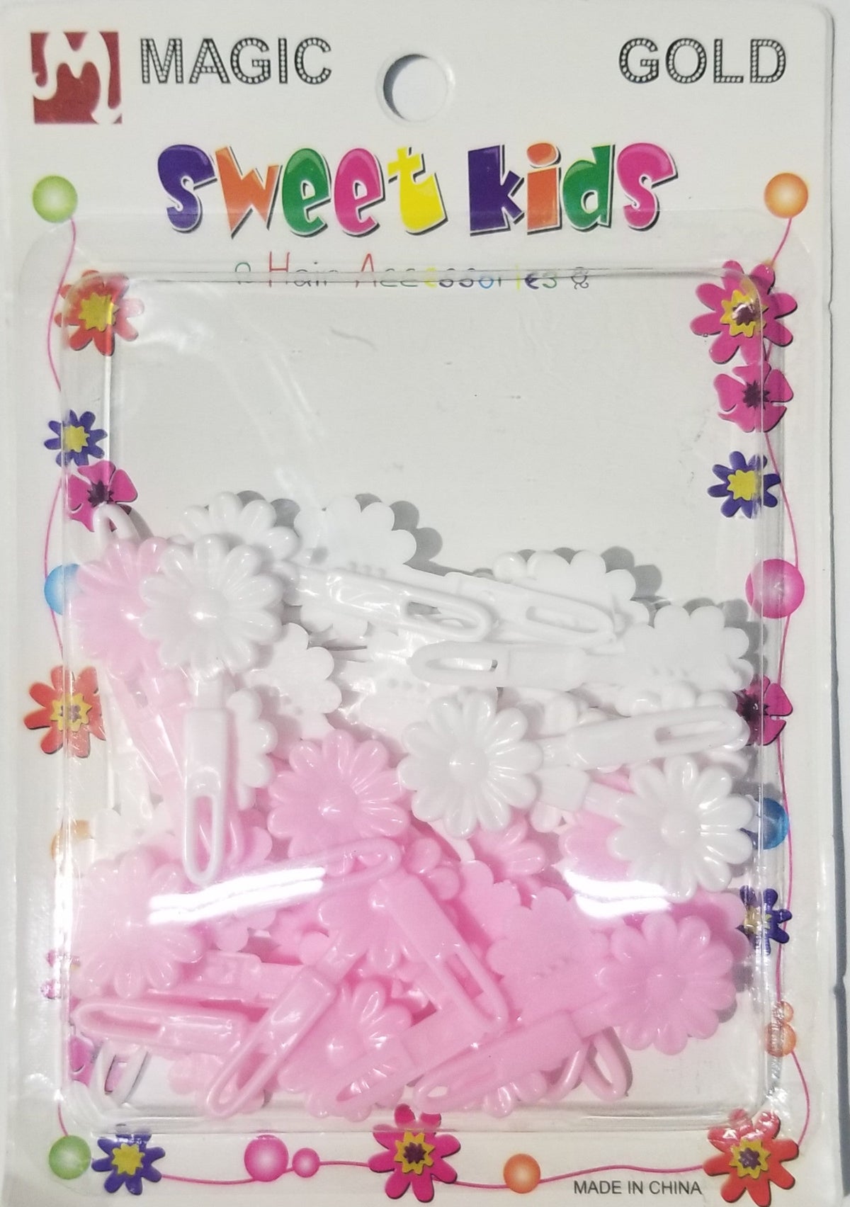 Sweet Kids Hair Barrettes - Small Daisy Light Pink & White #5098