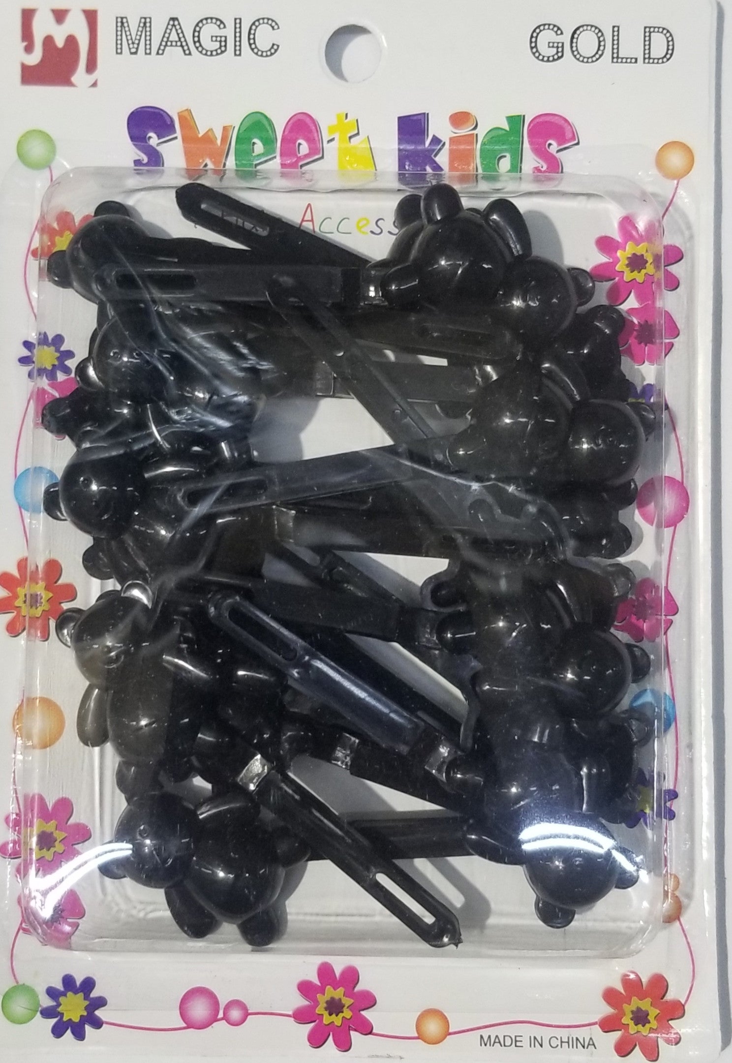 Sweet Kids Hair Barrettes - Bears Black #5130
