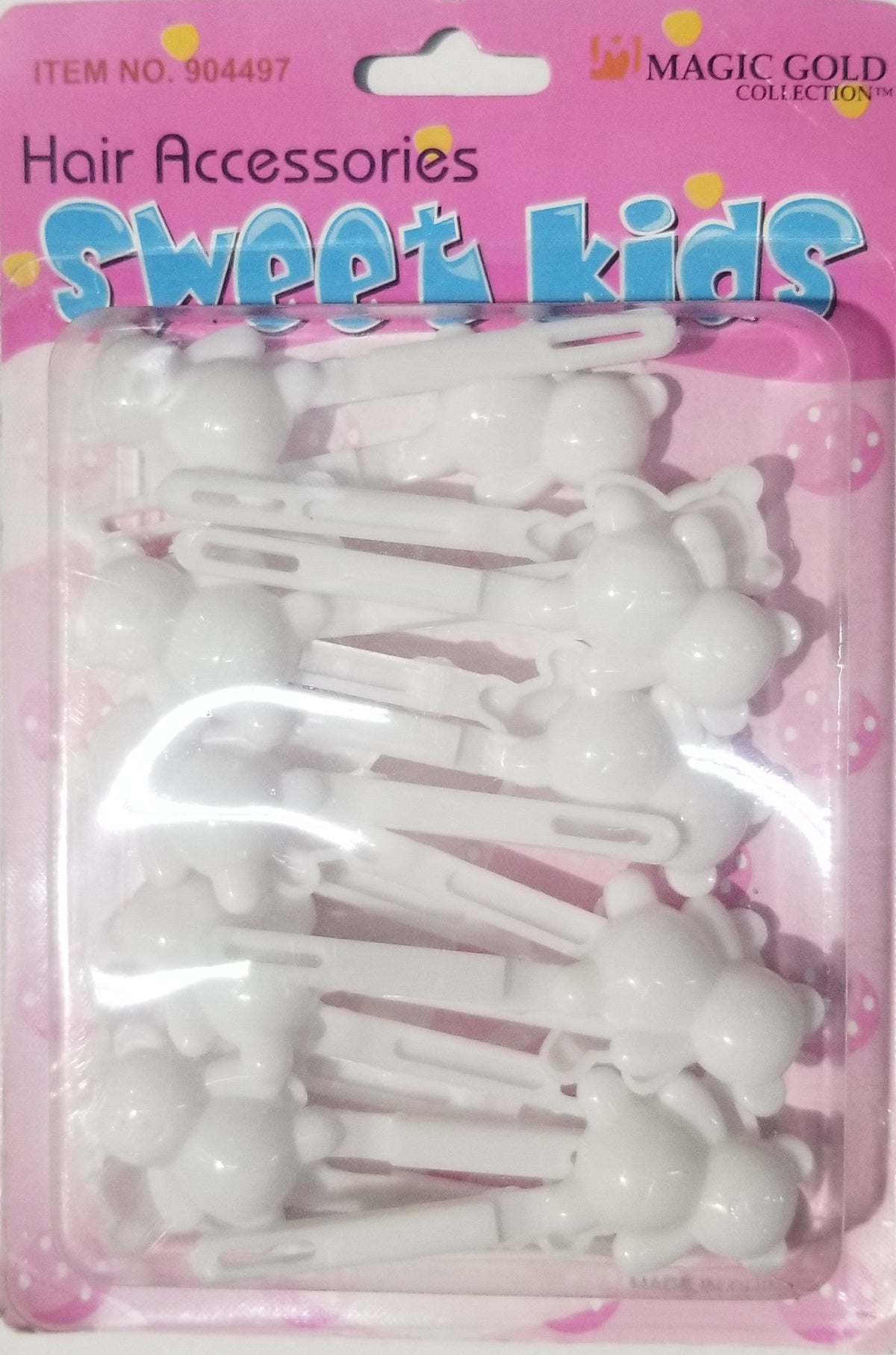 Sweet Kids Hair Barrettes - Bears White #5131