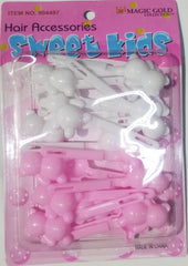 Sweet Kids Hair Barrettes - Bears Pink & White #2041