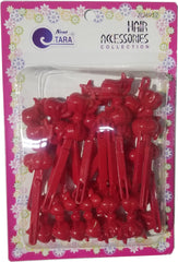 Tara Barrettes - Ribbons Red #BRT08952