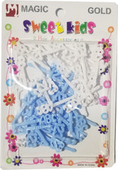 Sweet Kids Hair Barrettes - ABC & 123 Light Blue & White #5093WLB