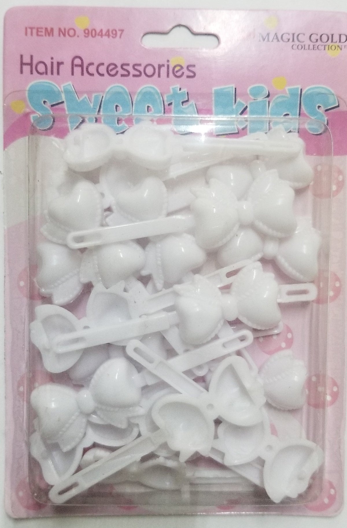 Sweet Kids Hair Barrettes - Ribbon #3 White #BRT2011
