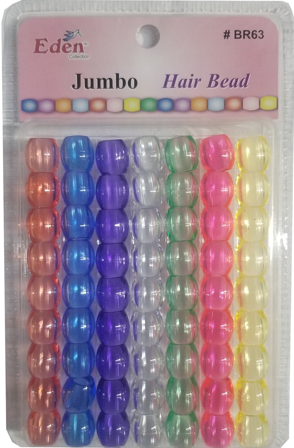 Eden Jumbo Hair Beads - Crystal Assorted #BR63CAST