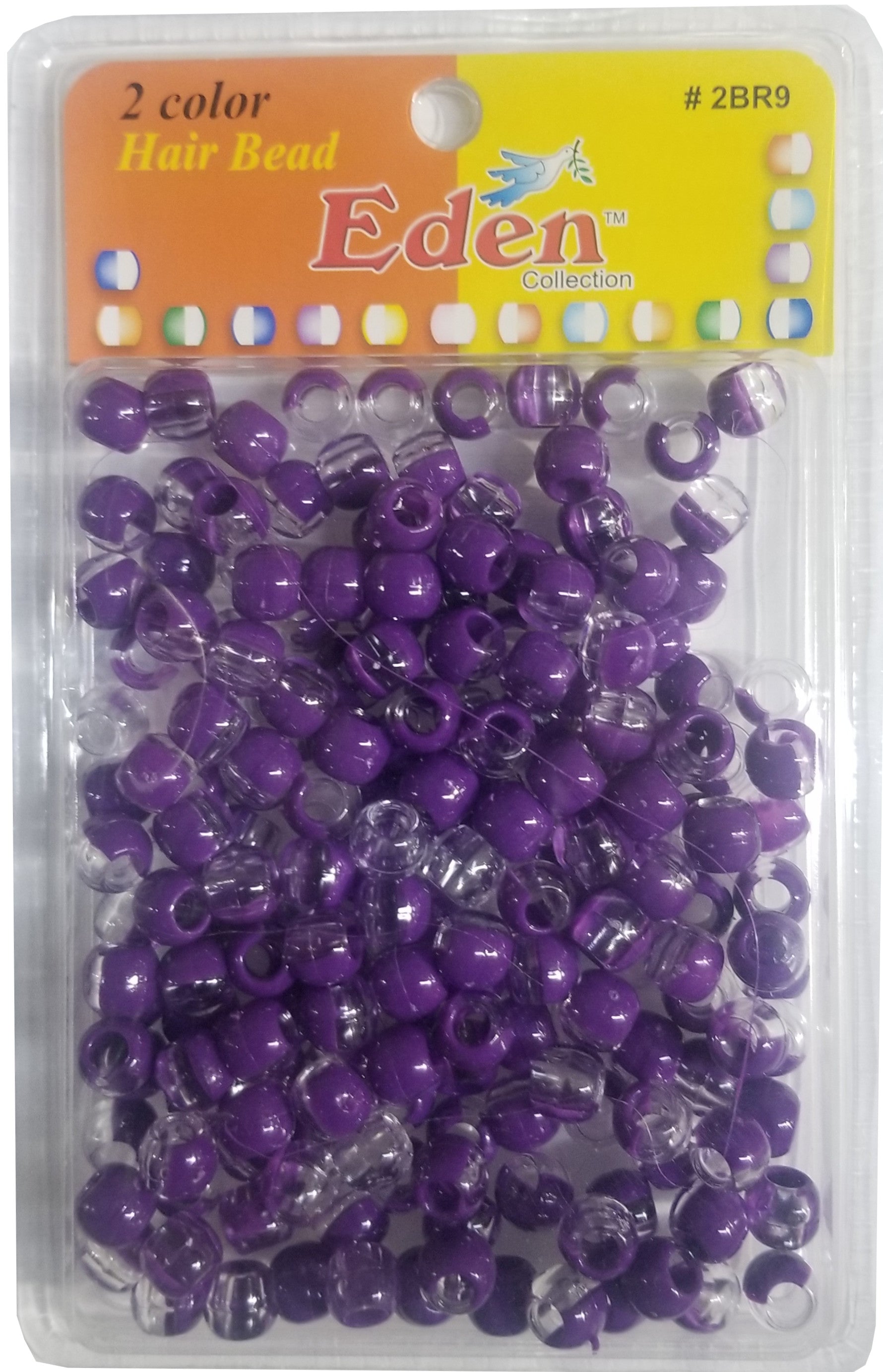 Eden Hair Beads Jumbo Pack - 2 Color Clear & Purple # BR89C/PUR