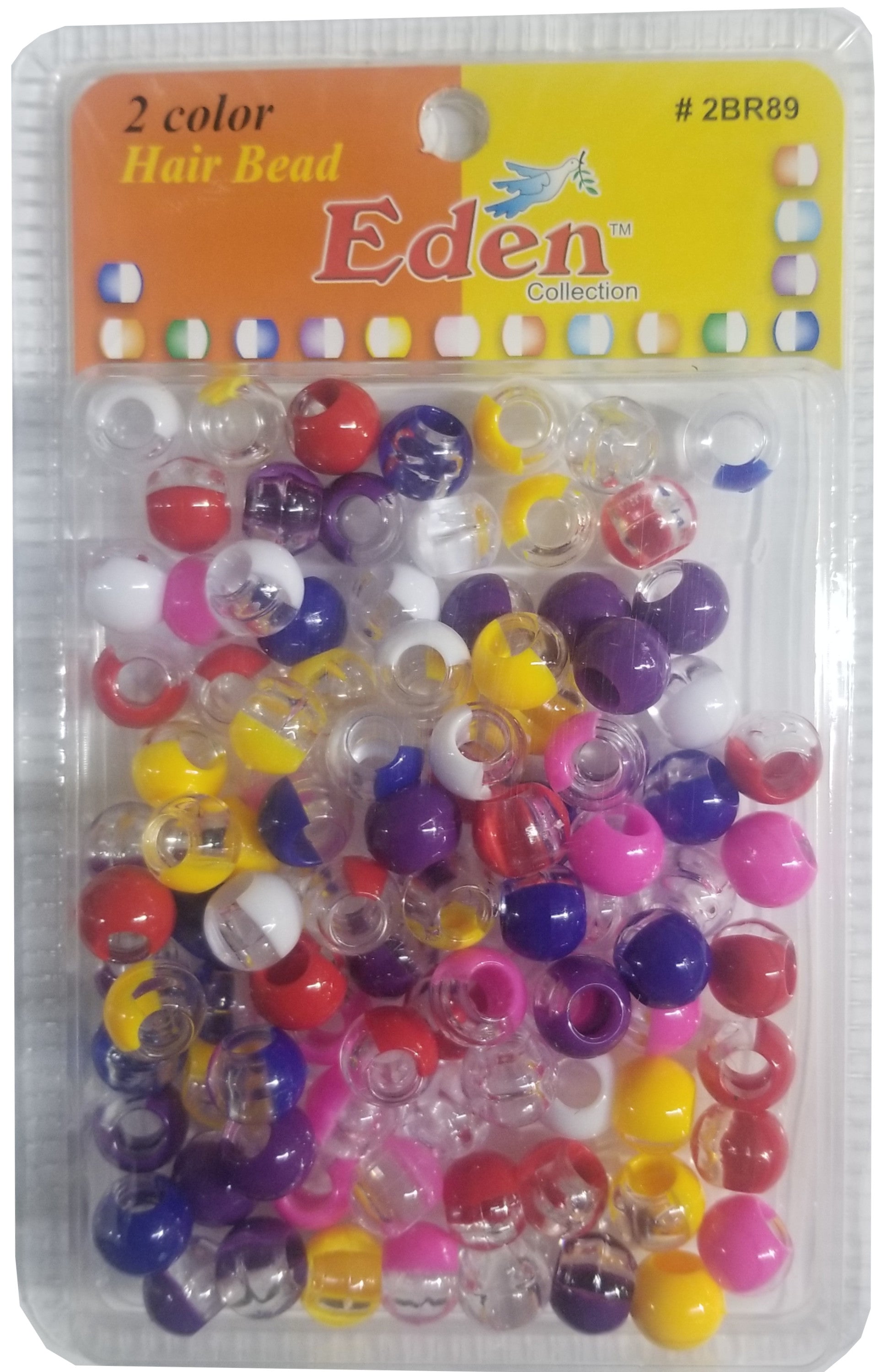 Eden Hair Beads Jumbo Pack - 2 Color Clear & Assorted # BR89C/AST