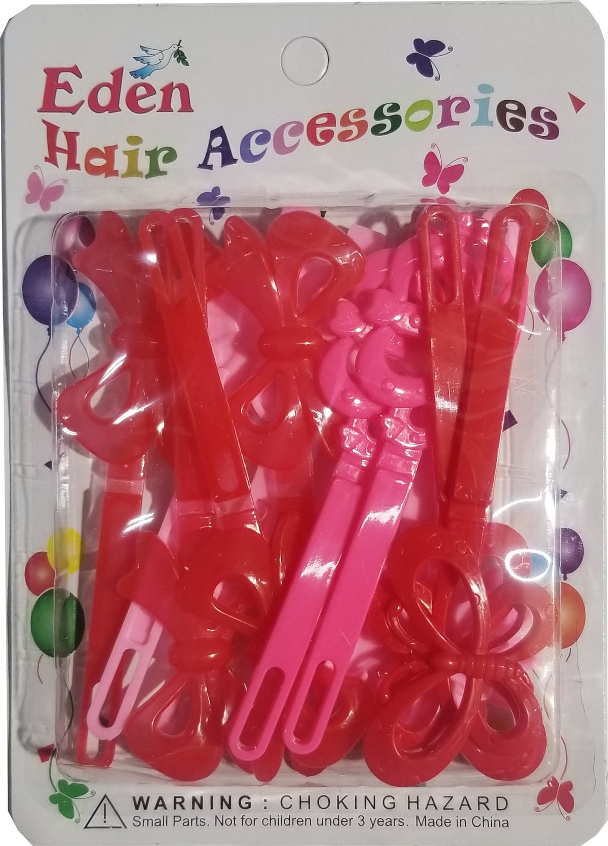 Eden Hair Barrettes - Jumbo Ribbons & Flowers Pink #JB-PNK6(R6)