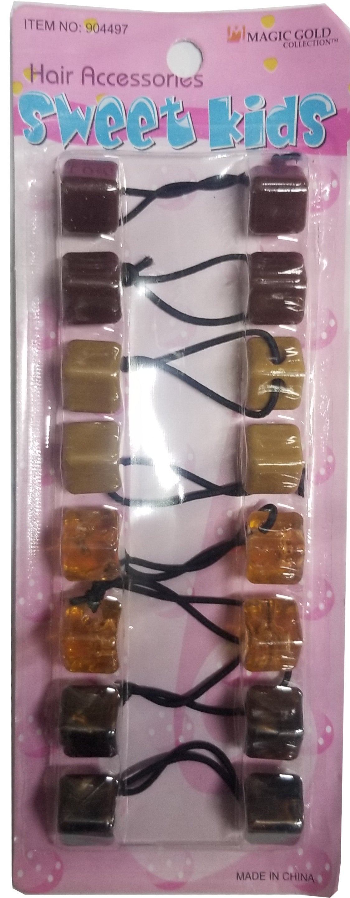 Sweet Kids Hair Baubles - Square #SQ15 Brown Mix