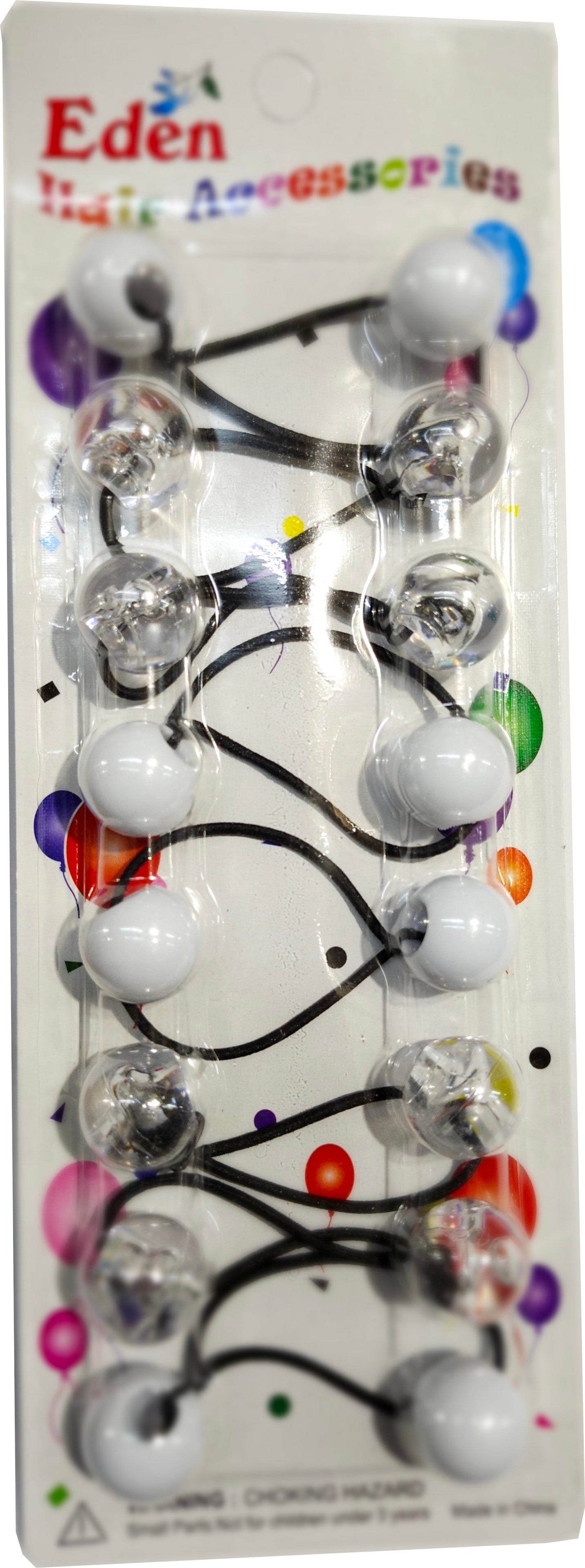 Eden Hair Baubles - Clear & White #LB20CW