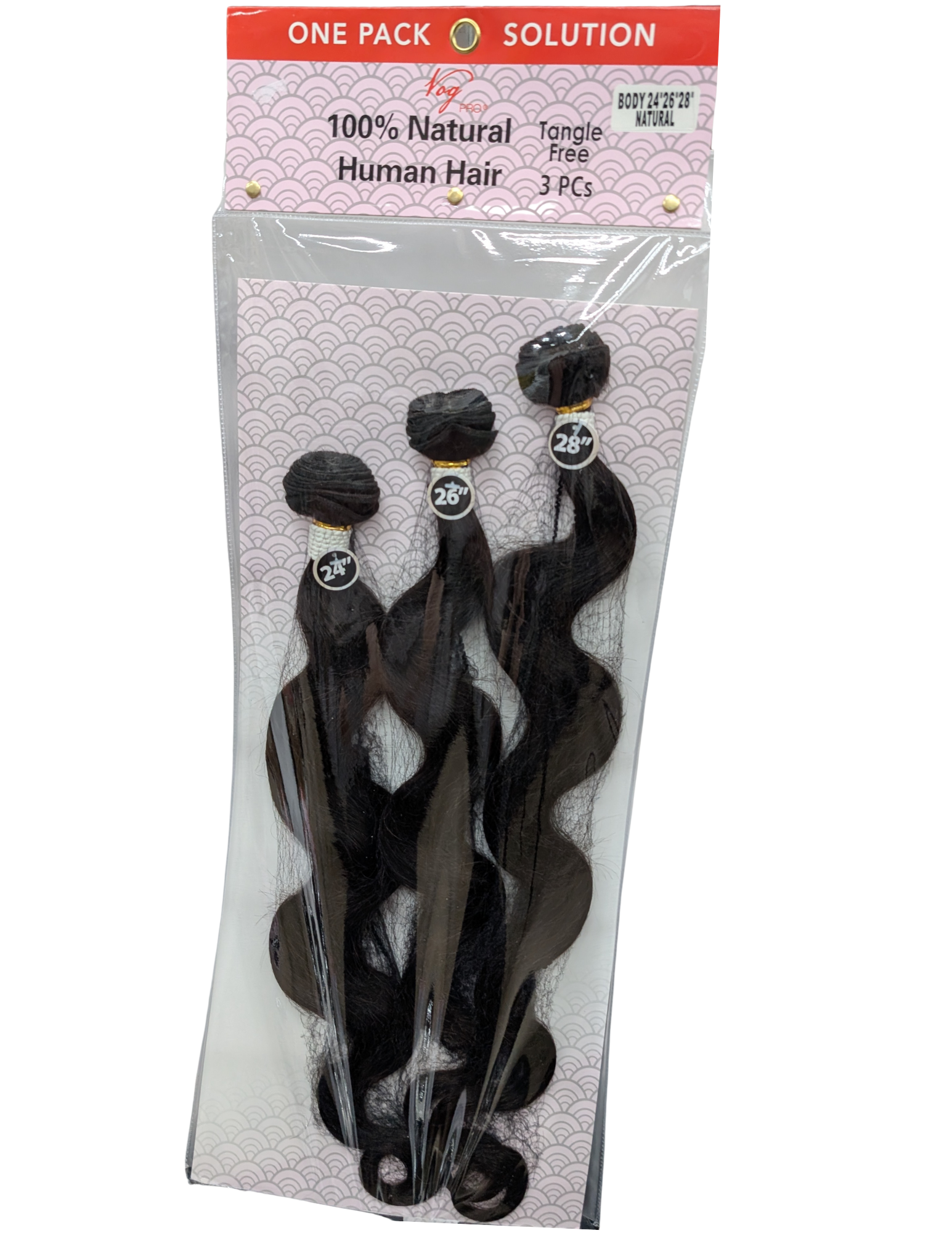 Vog Pro One Pack Solution 100% Natural Human Hair Weave 3PCS