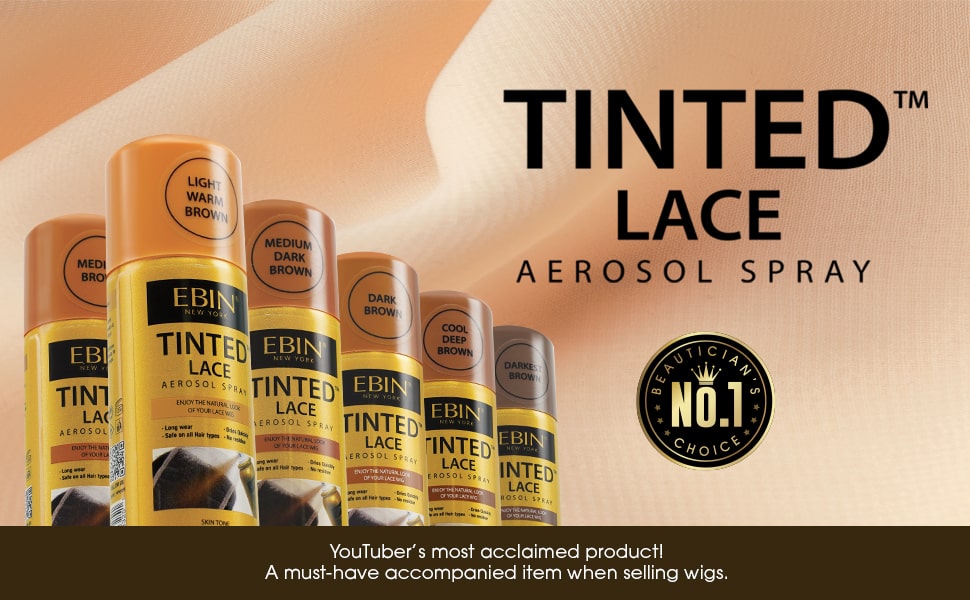 EBIN Tinted Lace Aerosol Spray - Medium Dark Brown