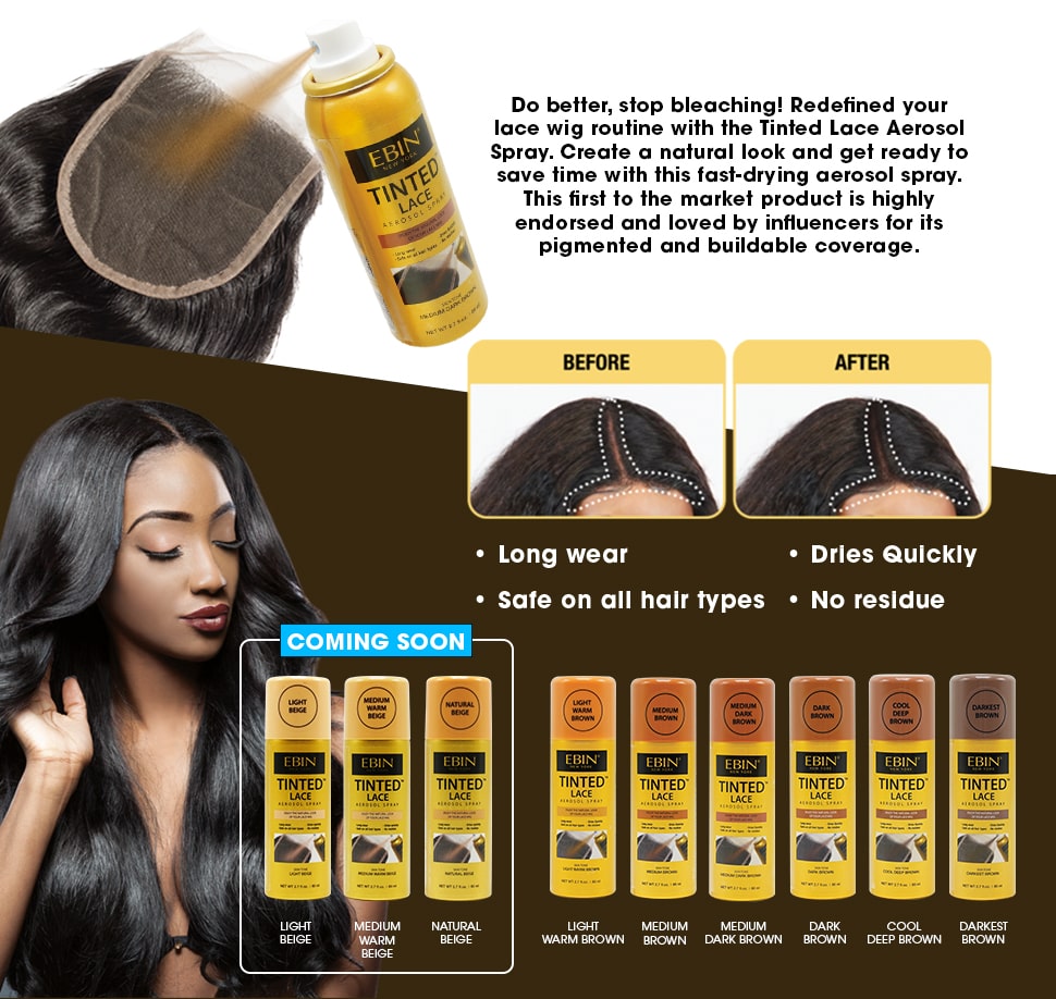 EBIN Tinted Lace Aerosol Spray - Dark Brown