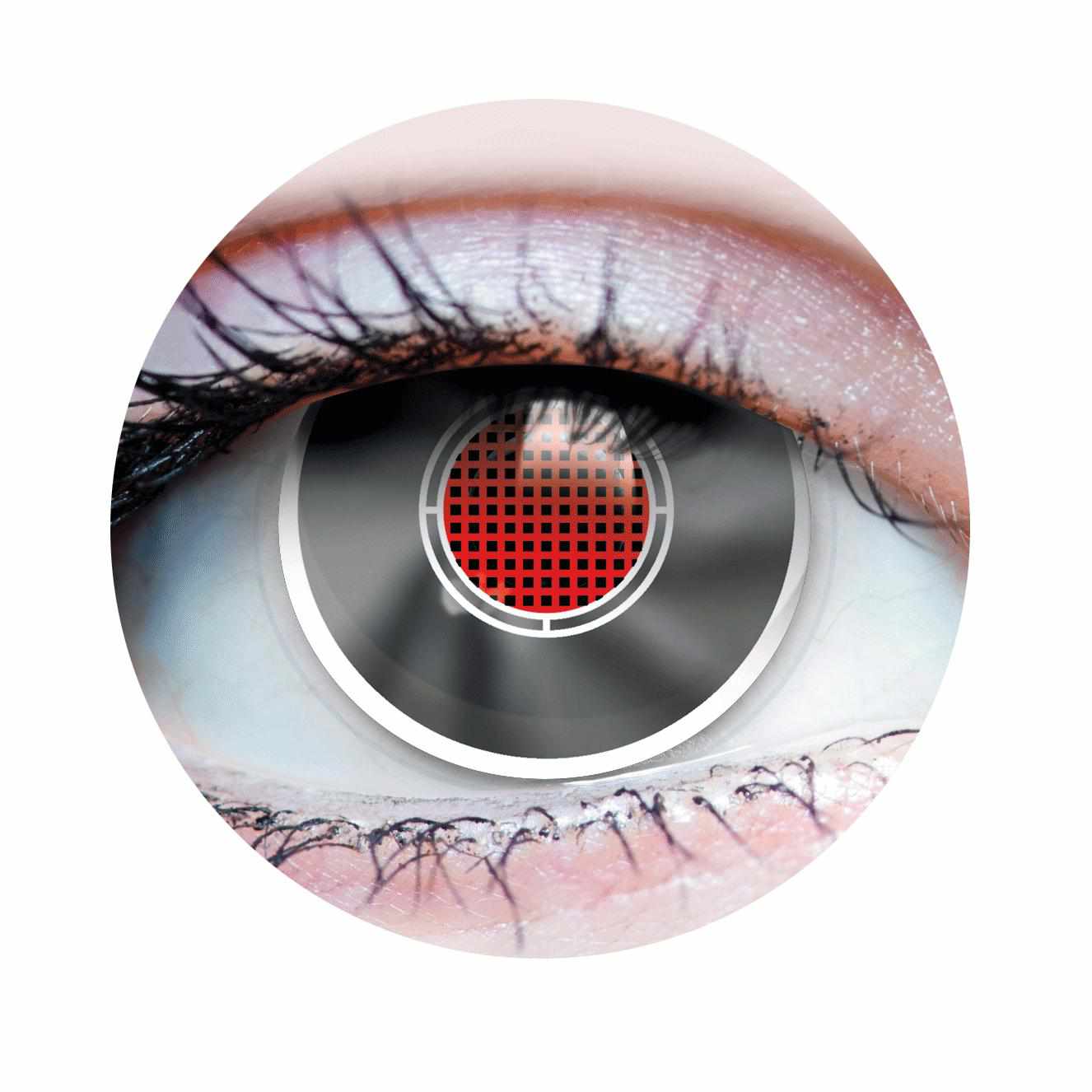 PRIMAL ® Terminator II - Grey & Red Colored Contact Lenses