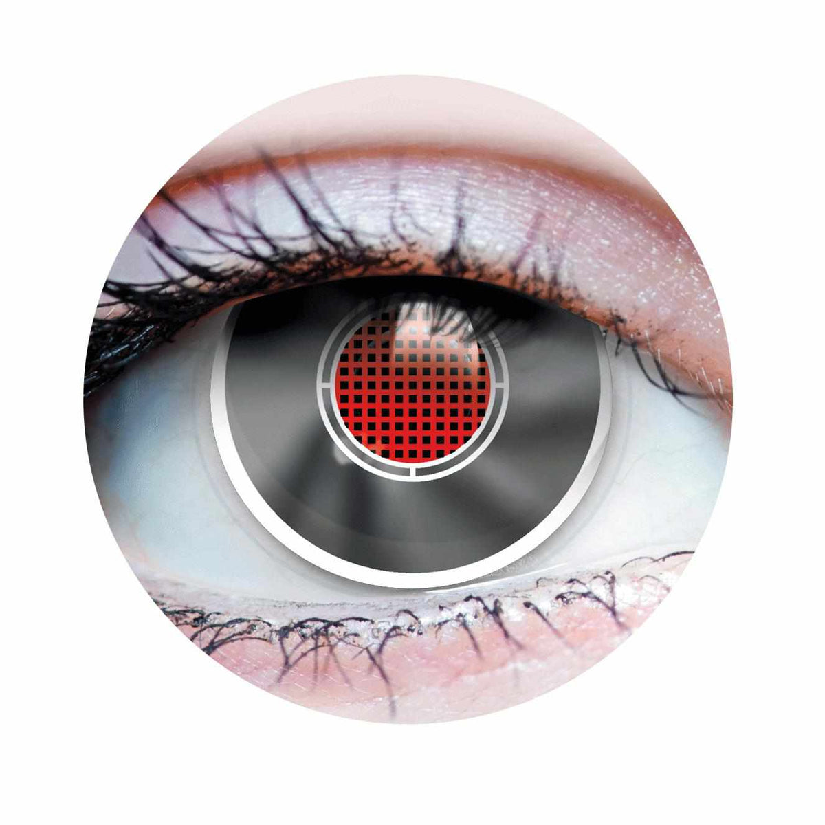 PRIMAL ® Terminator II - Grey & Red Colored Contact Lenses