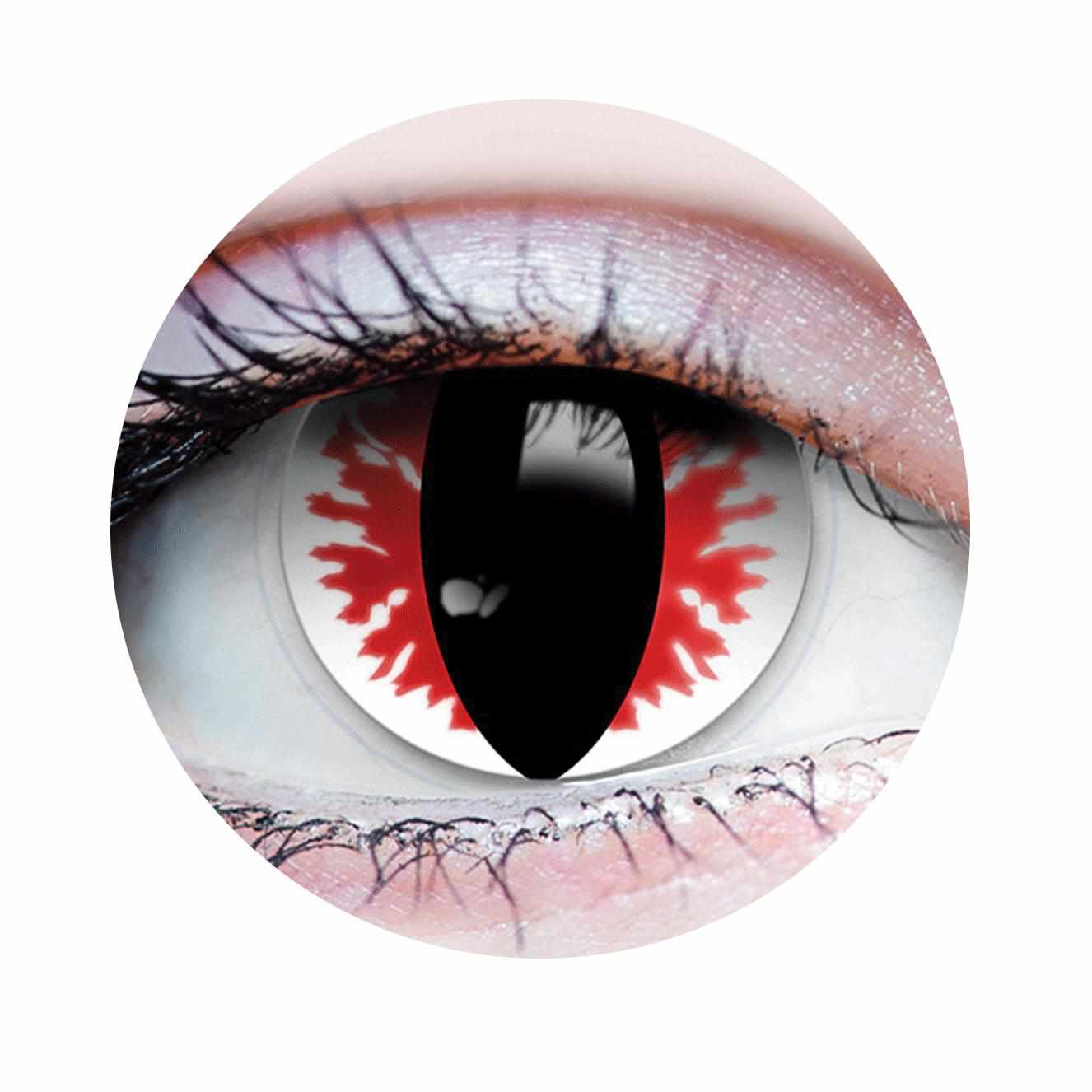 PRIMAL ® Devil Eyes - White & Red Colored Contact lenses