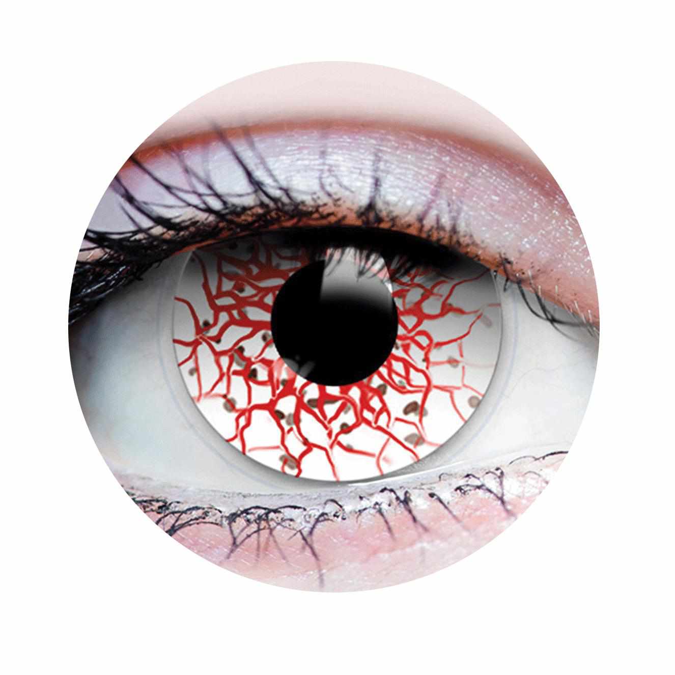 PRIMAL ® Berserker I - White & Red Colored Contact Lenses
