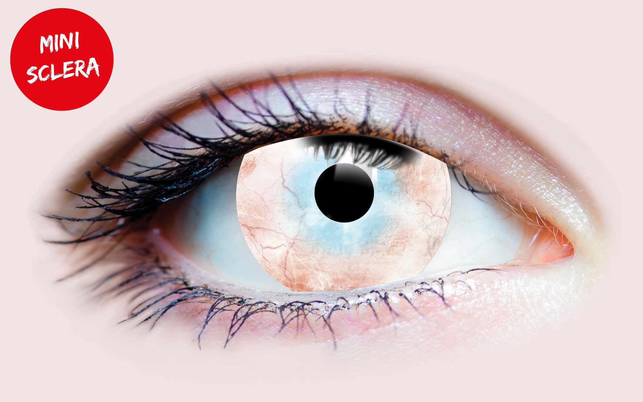 PRIMAL ® Plague - White Mini-Sclera Colored contact Lenses