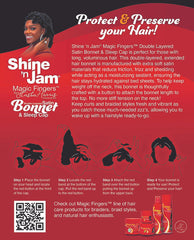 Shine 'n Jam Magic Fingers Double Layered Satin Bonnet & Sleep Cap