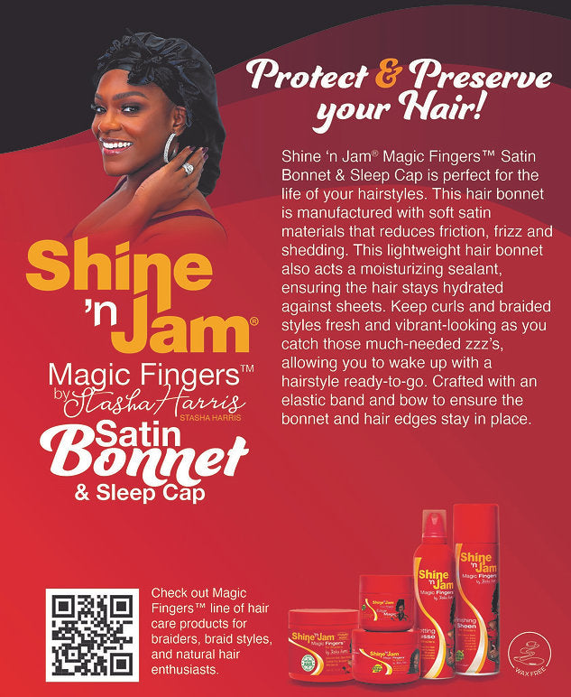 Shine 'n Jam Magic Fingers Satin Bonnet & Sleep Cap