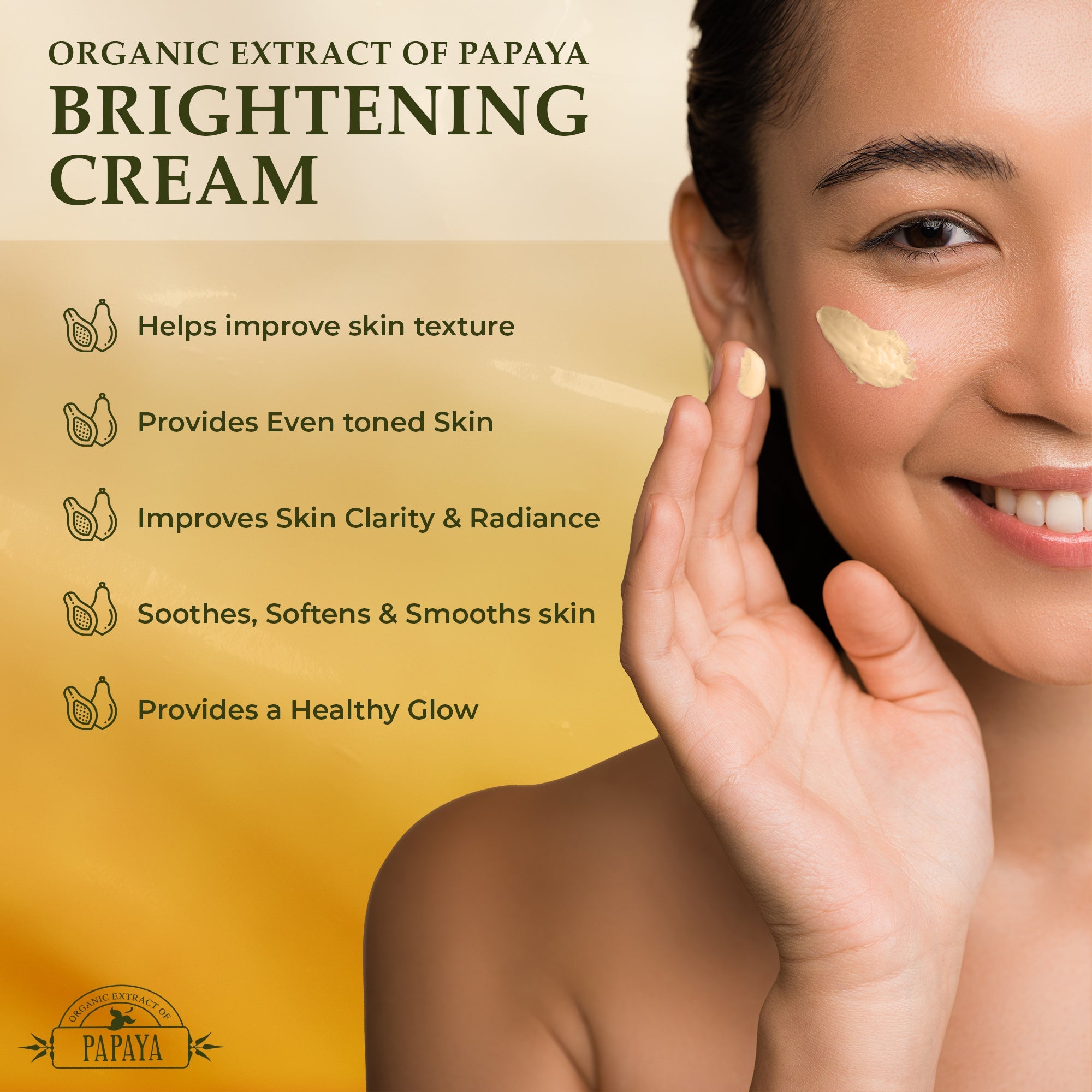 Organic Extract of Papaya cream tube 50ML