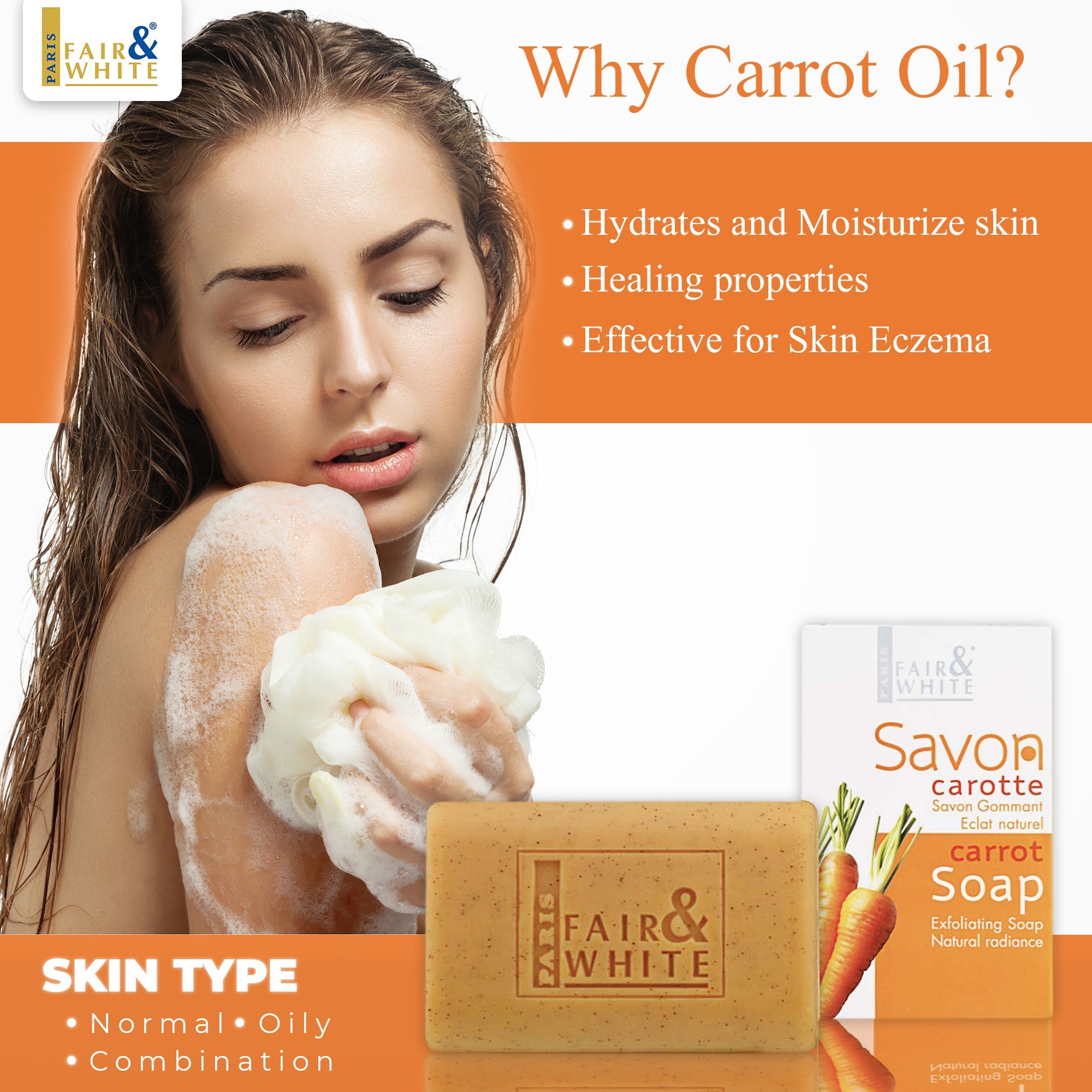 Fair and White Original Carrot Exfoliating Soap 200g