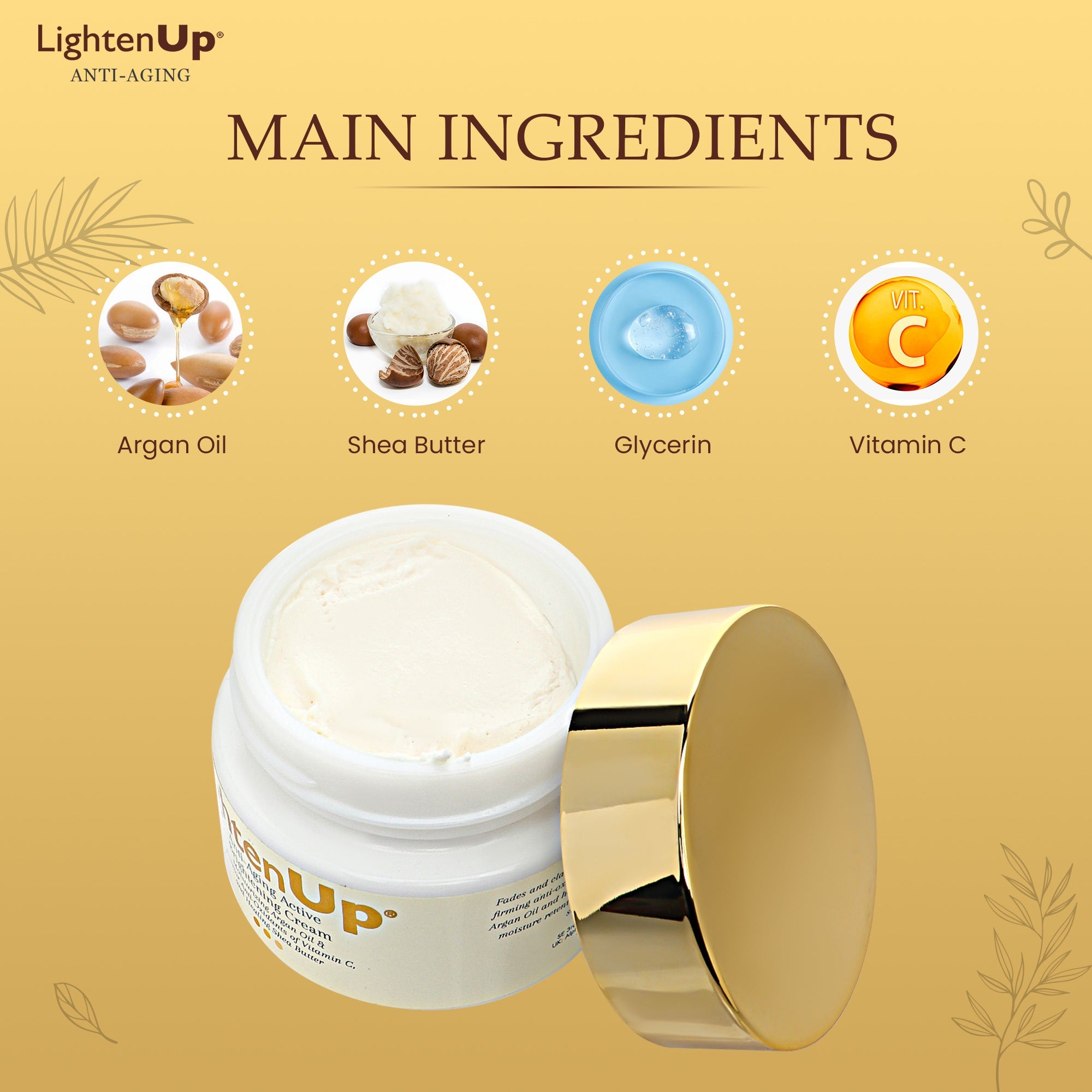 LightenUp GOLD Anti-Aging Brightening Cream Jar 100ml