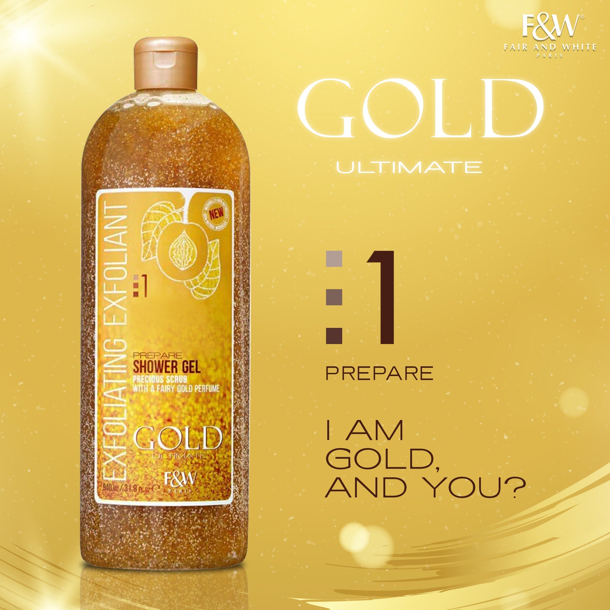 Fair And White Gold Exfoliating Shower Gel Precious Scrub- 940 ml
