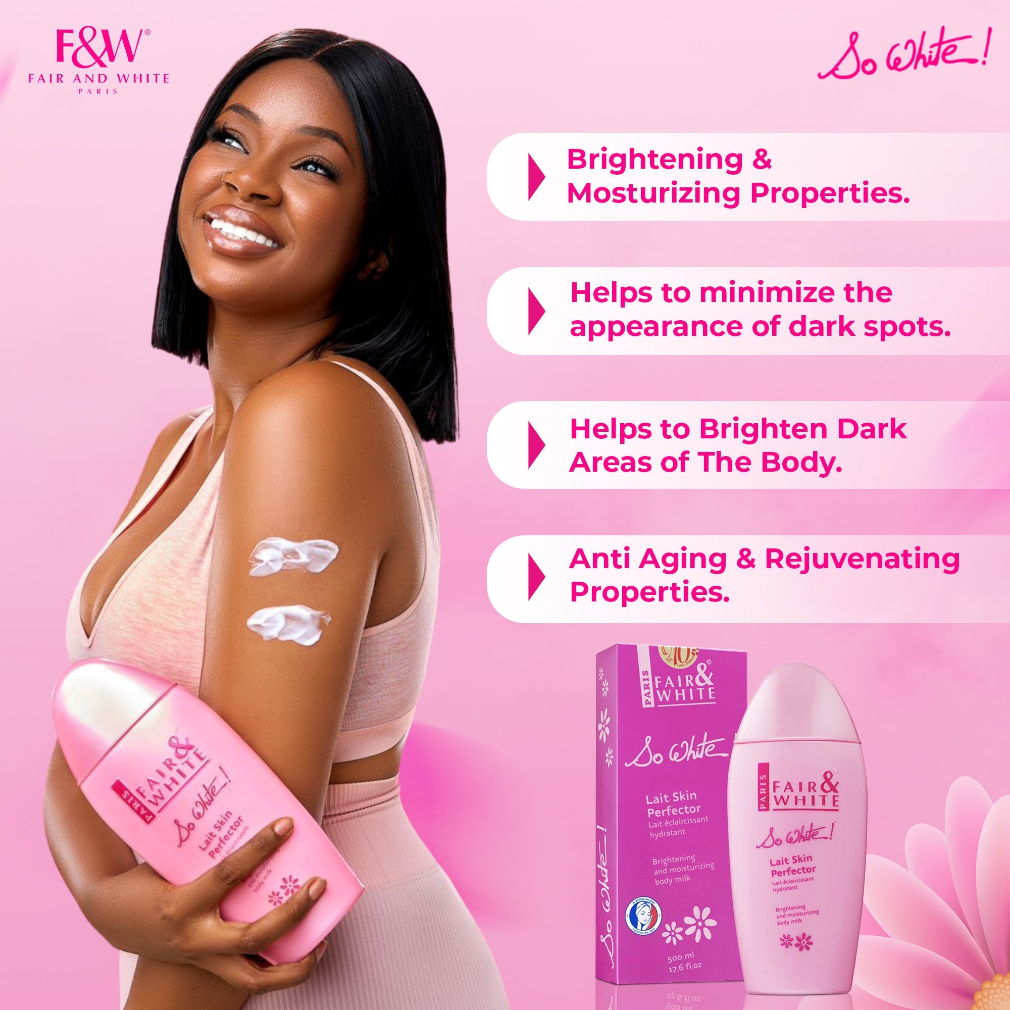 Fair And White So White Skin Perfector Brightening Body Lotion 500ml / 17.6 fl oz