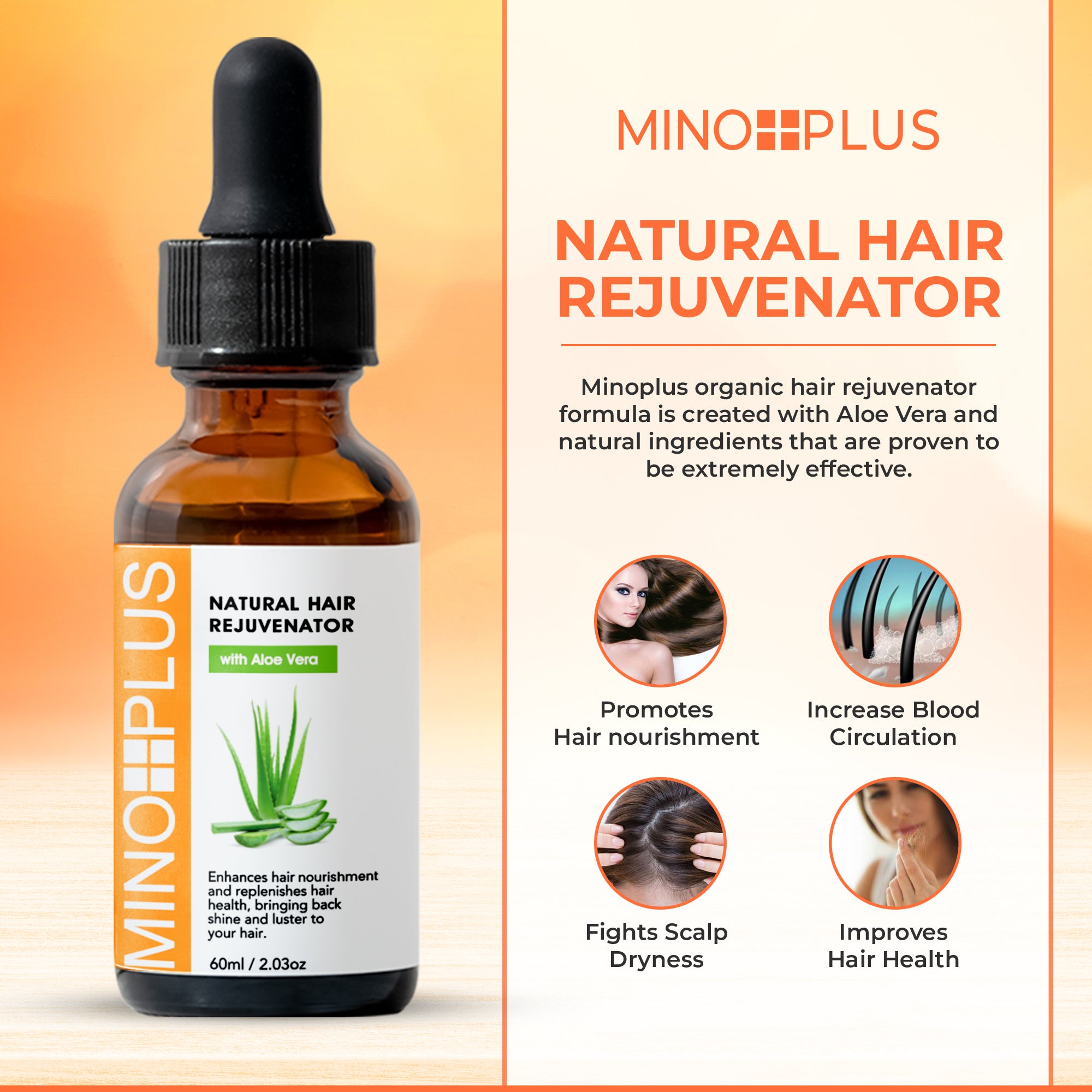 Minoplus Hair Growth Rejuvenator with ..Aloe Juice 60 ML