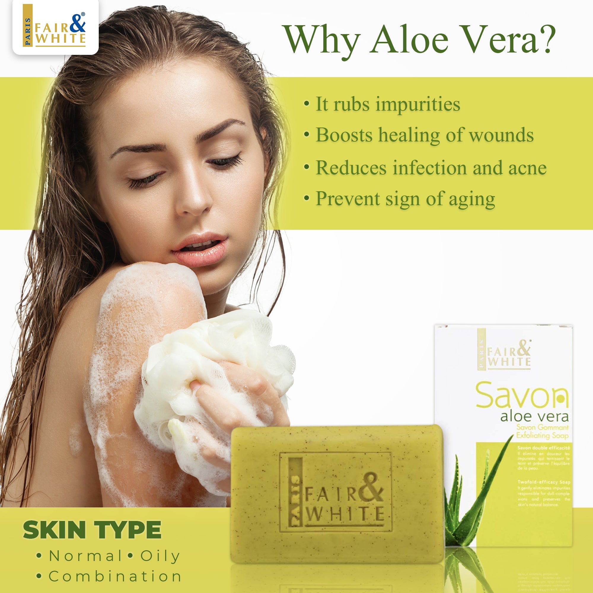 Fair and White Aloe Vera Exfoliating Soap 200gr
