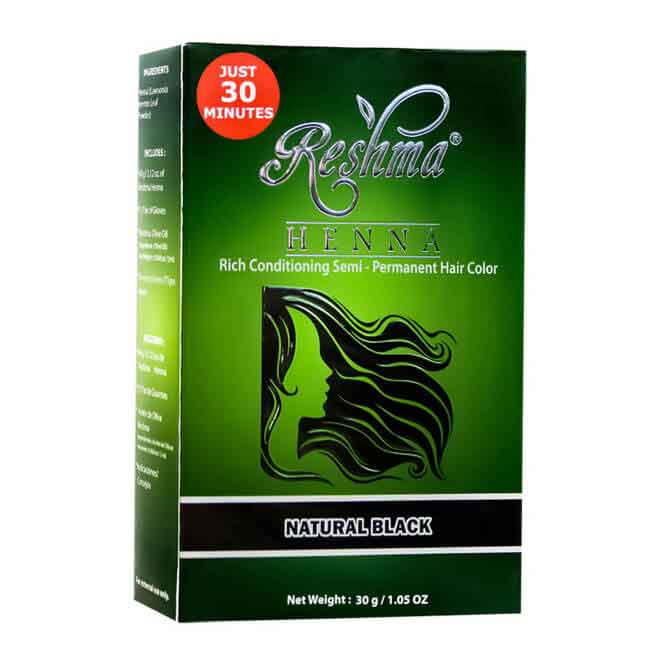 Reshma 30 Minute Henna Semi Permanent Hair Color - Natural Black