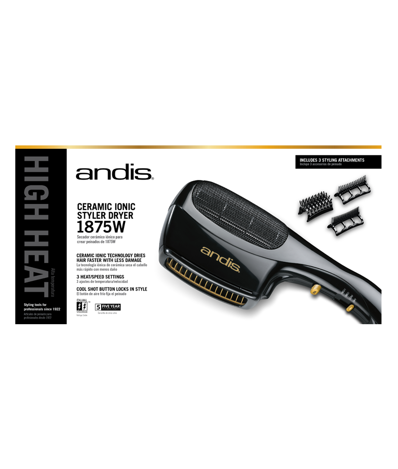 ANDIS Ceramic Ionic Styler Dryer 1875W