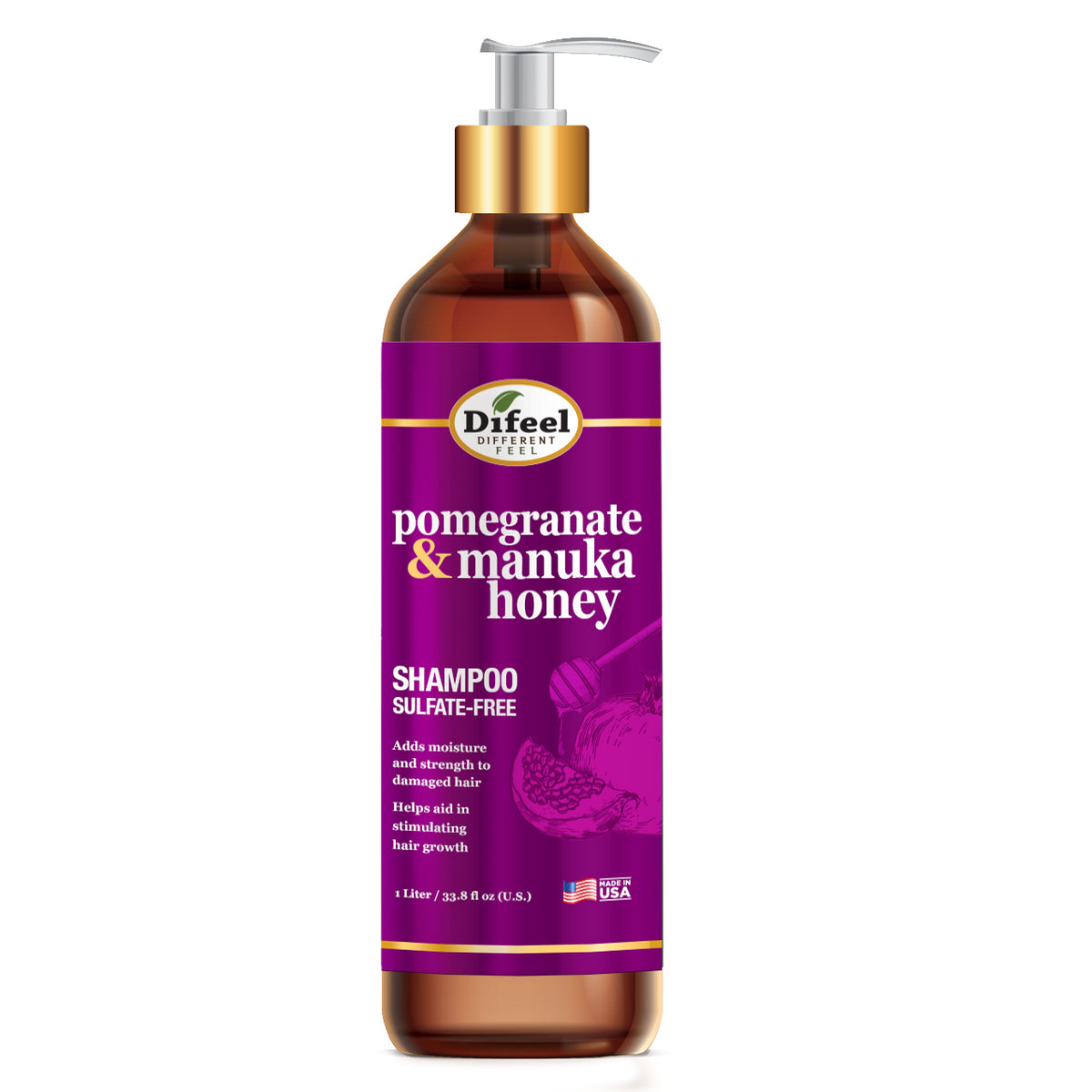Difeel Pomegranate & Manuka Honey Sulfate Free Shampoo 33.8oz