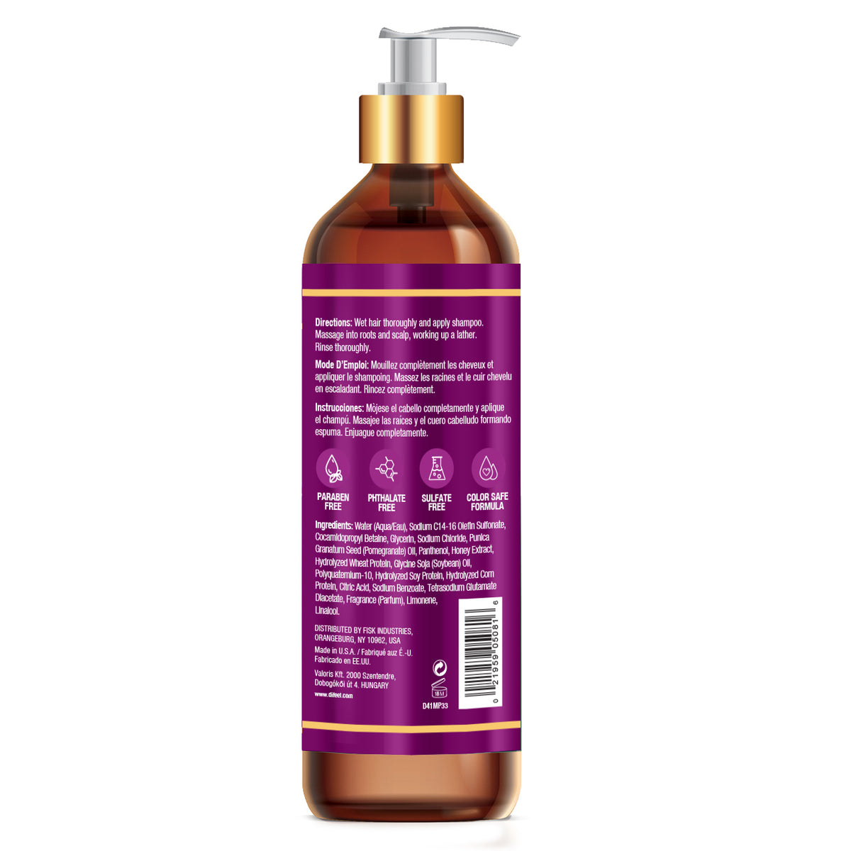 Difeel Pomegranate & Manuka Honey Sulfate Free Shampoo 33.8oz