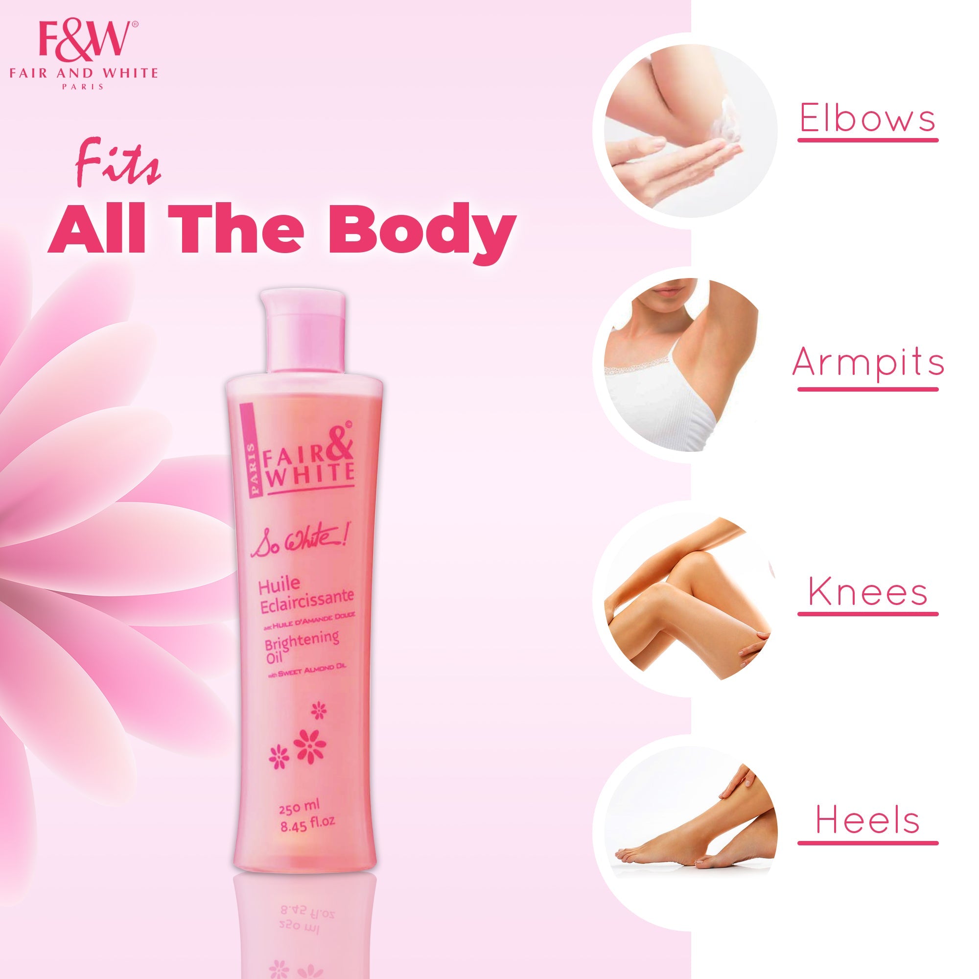 Fair And White So White Brightening Body Oil With Almond Oil 250ml / 8.4 fl oz