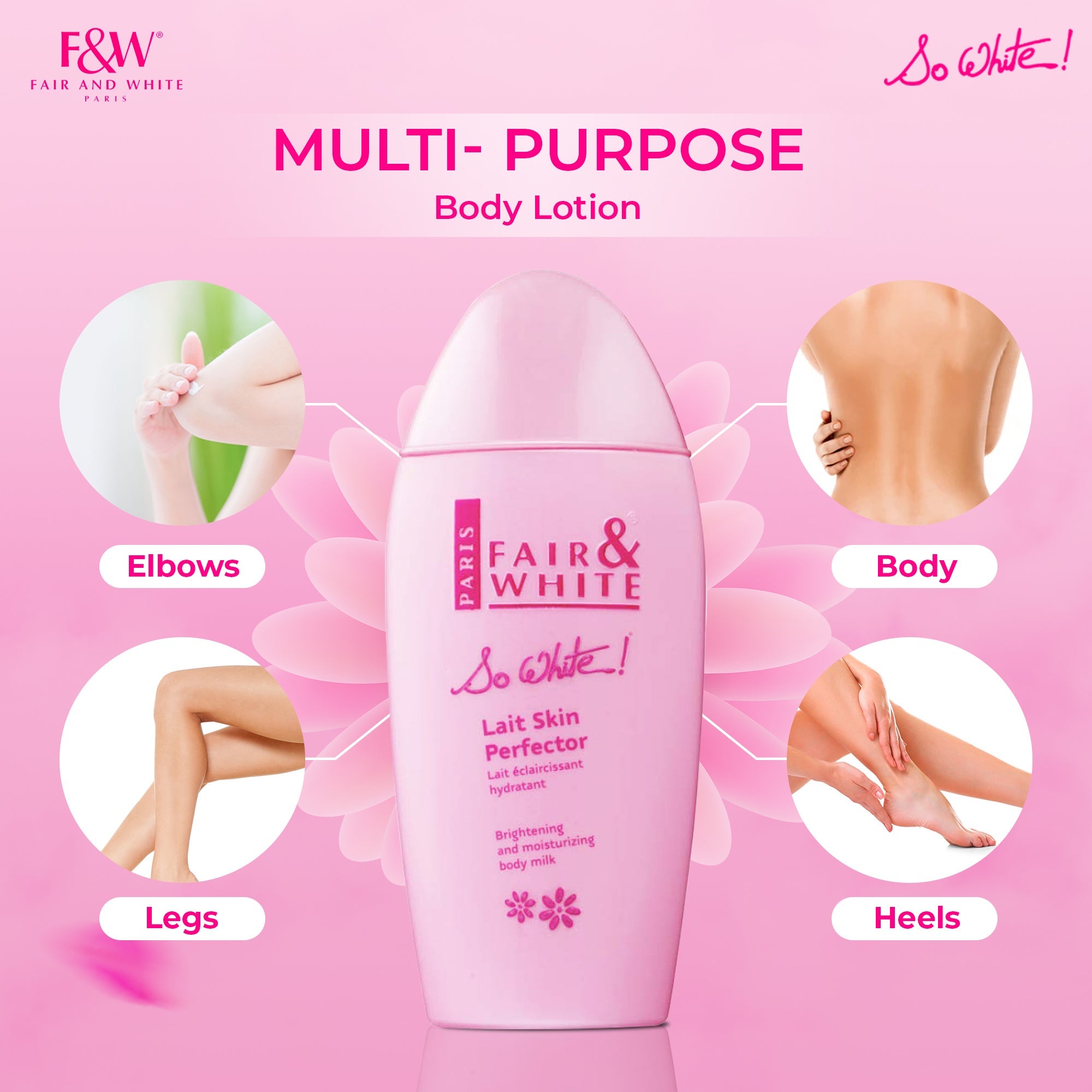 Fair And White So White Moisturizing Body Lotion With Almond Oil 500ml / 17.6 fl oz