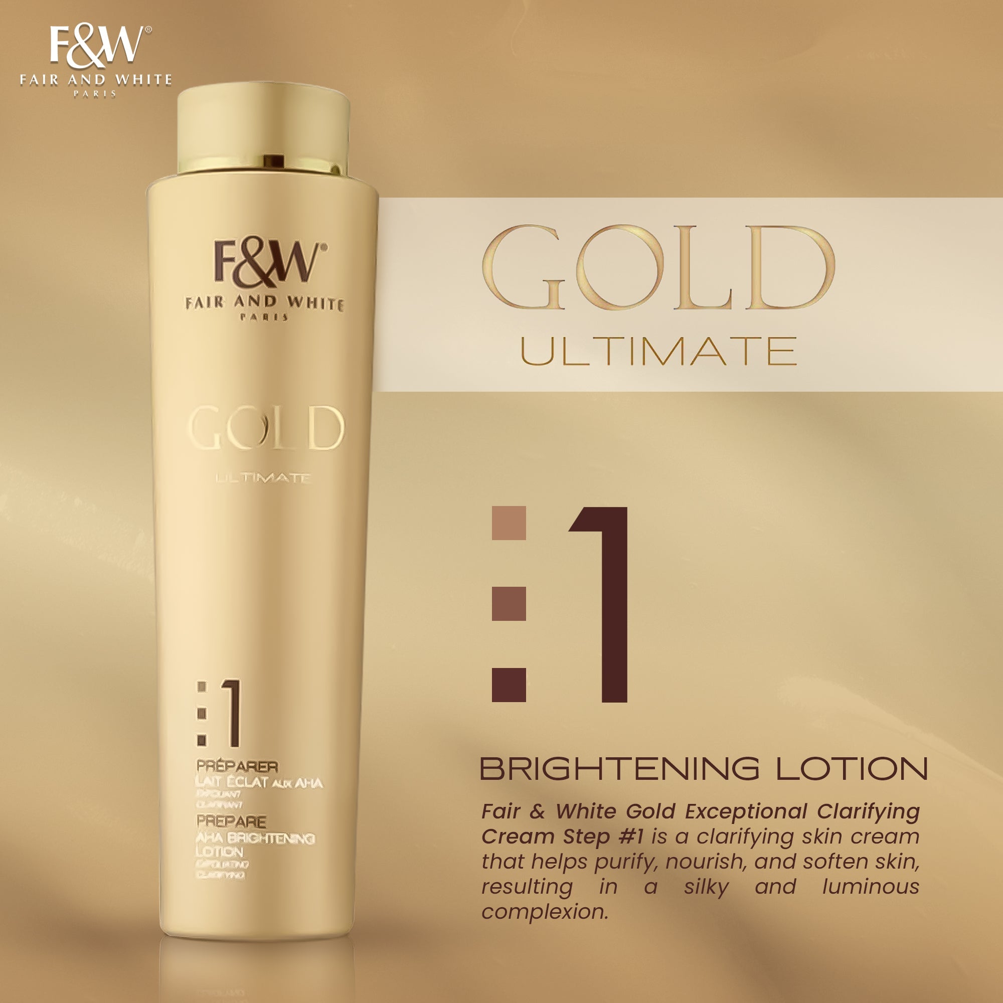 Fair And White Gold Aha Brightening Lotion 350ml