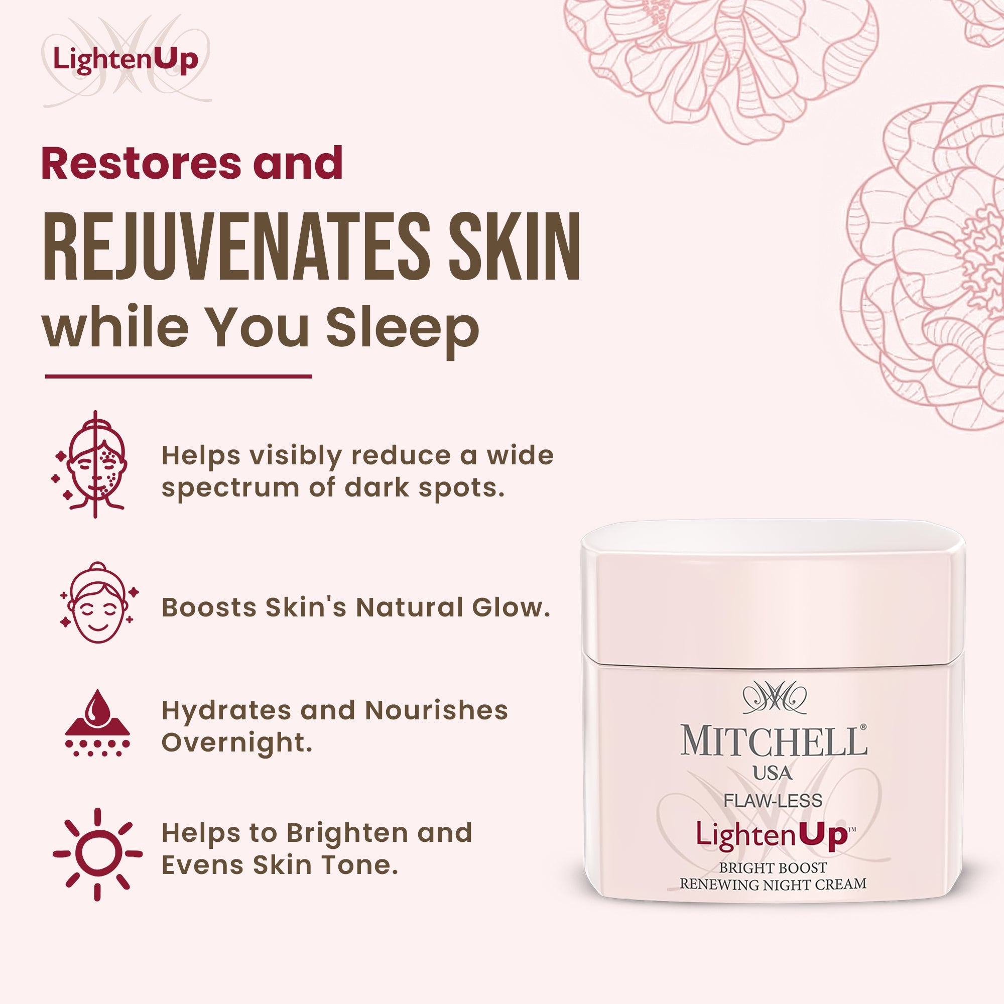 Lighten Up Flaw-Less Night Cream 50g