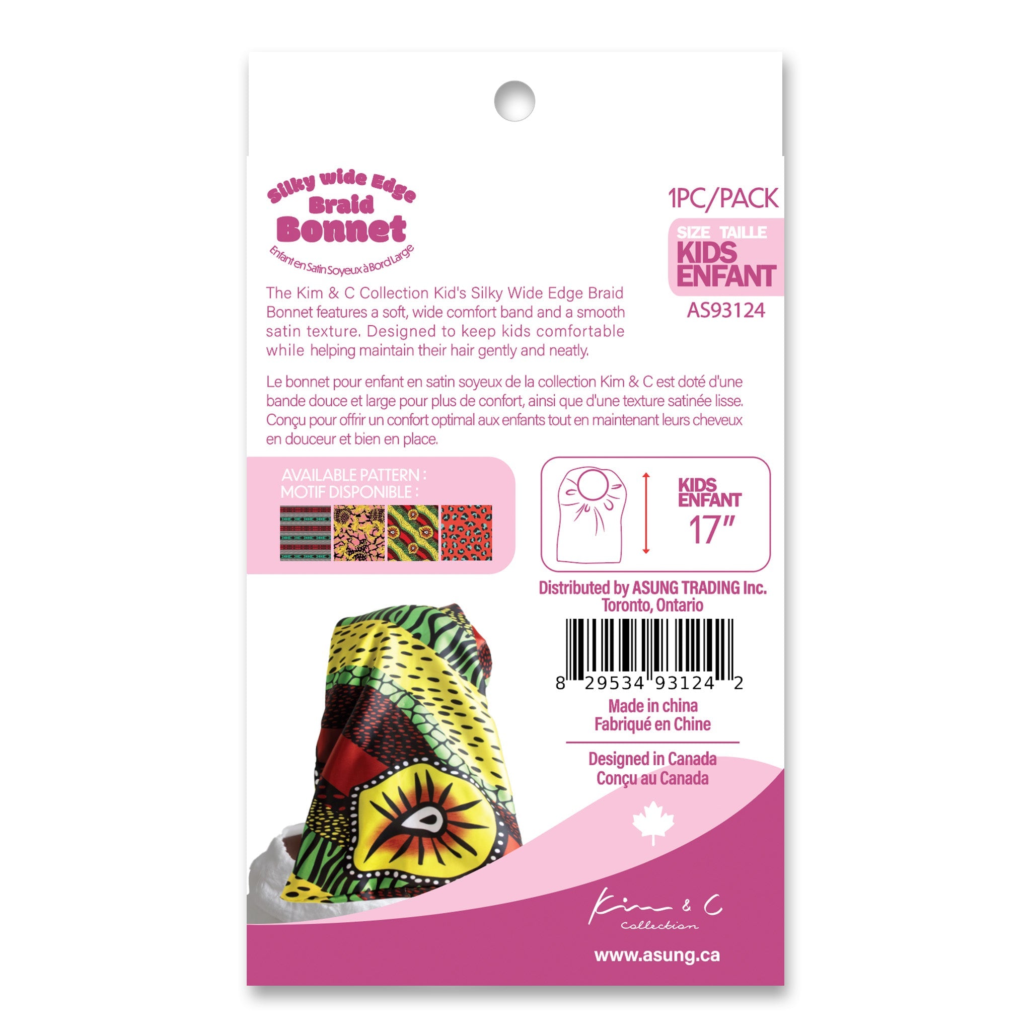 KIM & C Kids Braid Silky Bonnet