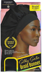 Magic Collection Silky Satin Braid Bonnet #BYOG401BLA Black