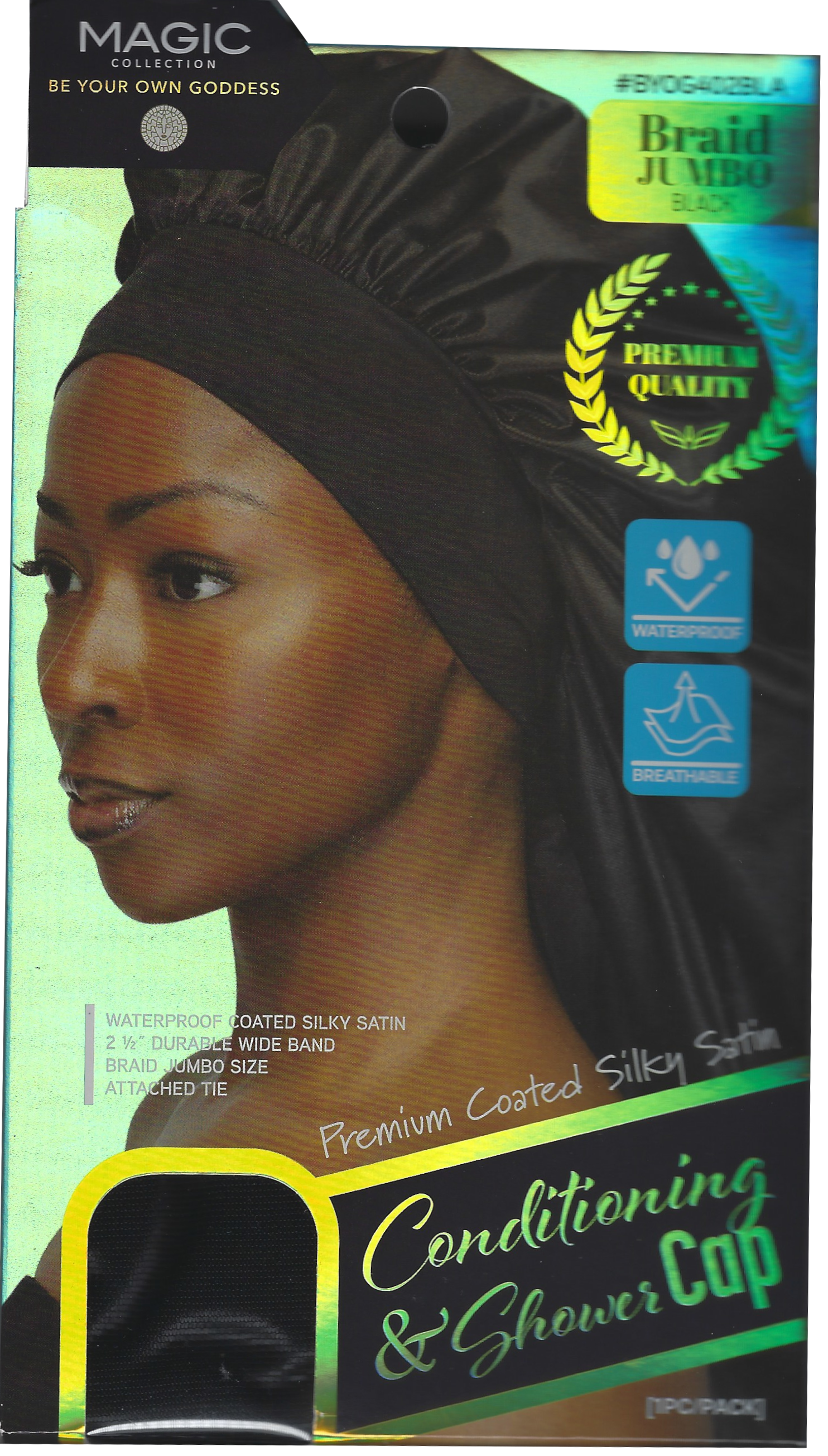 Magic Collection Braid Conditioning & Shower Cap #BYOG402BLA Black