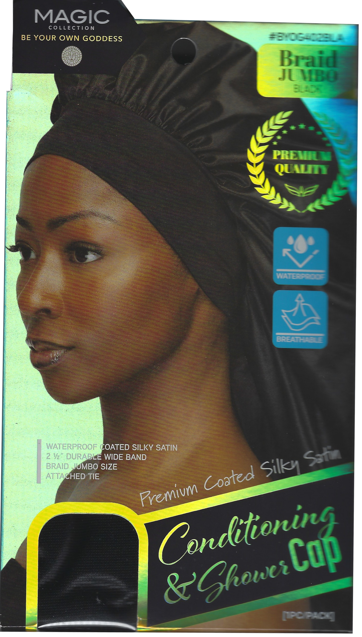 Magic Collection Braid Conditioning & Shower Cap #BYOG402BLA Black